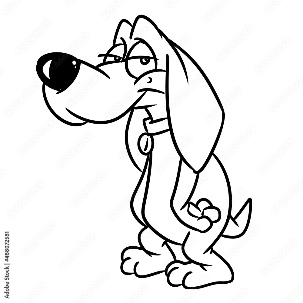 Dog tired animal character illustration cartoon Dog tired animal character illustration cartoon