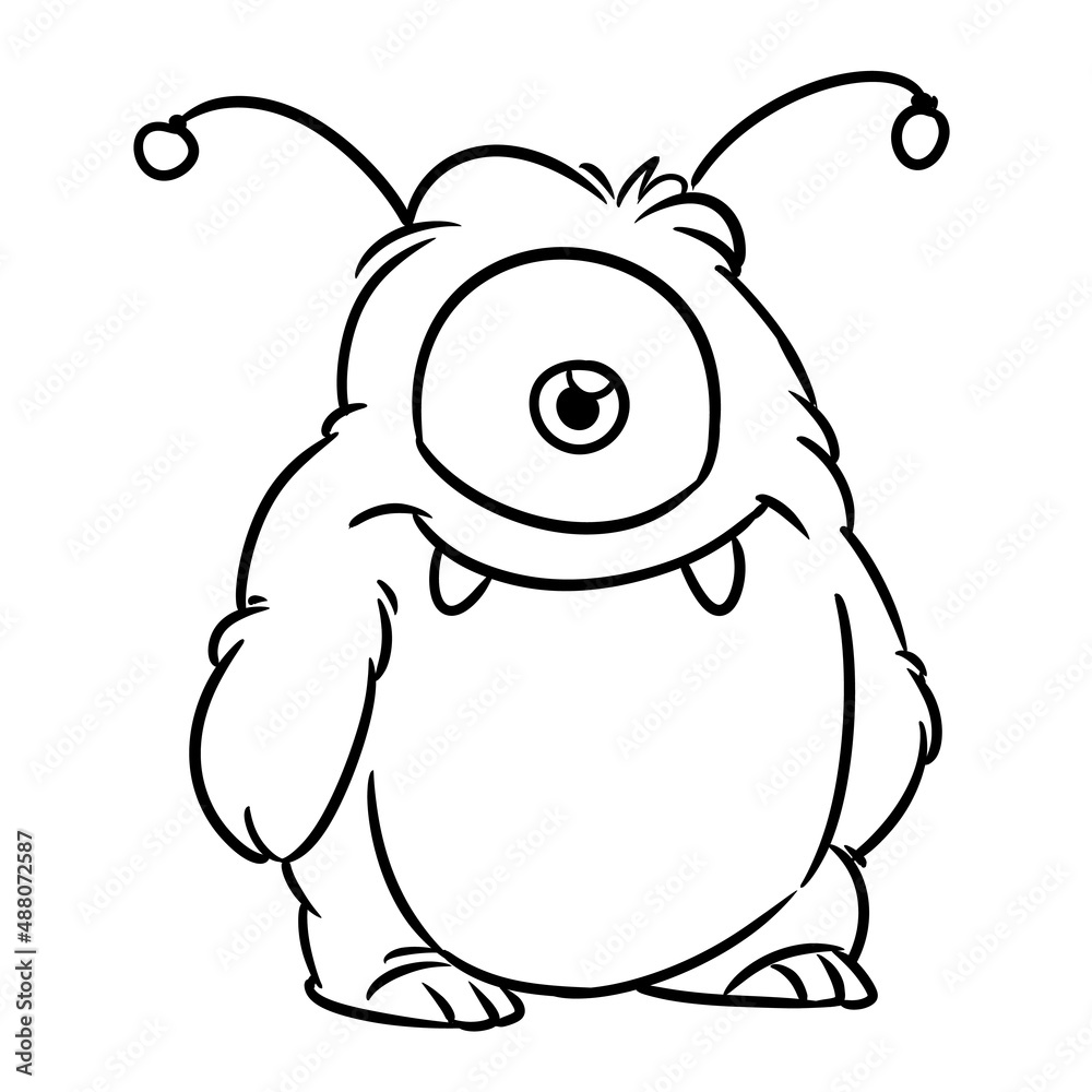 Character monster eye yeti fantasy illustration cartoon