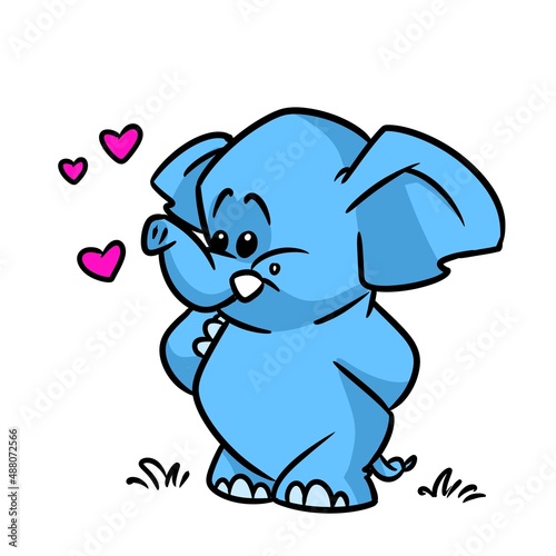 Little blue elephant cute character animal illustration cartoon
