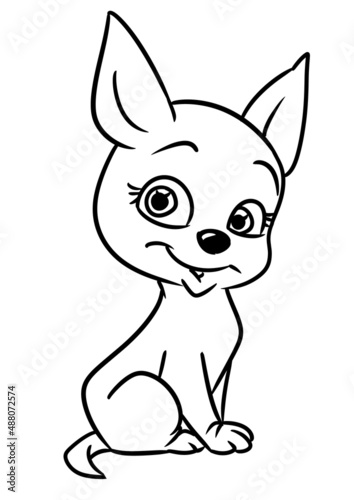 Little beautiful girl doggy character puppy illustration cartoon