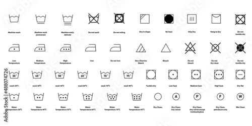 laundry icon set for website, business, presentration