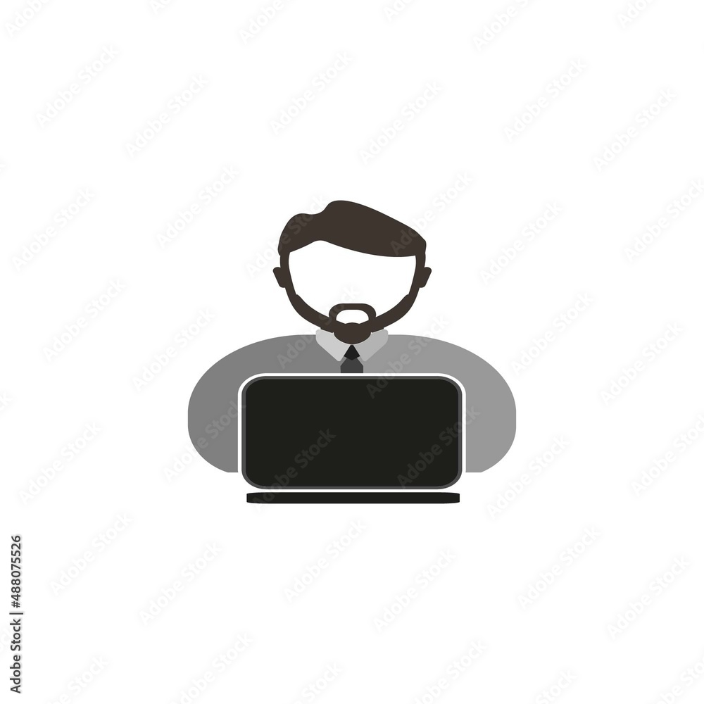 male employee logo illustration template vector