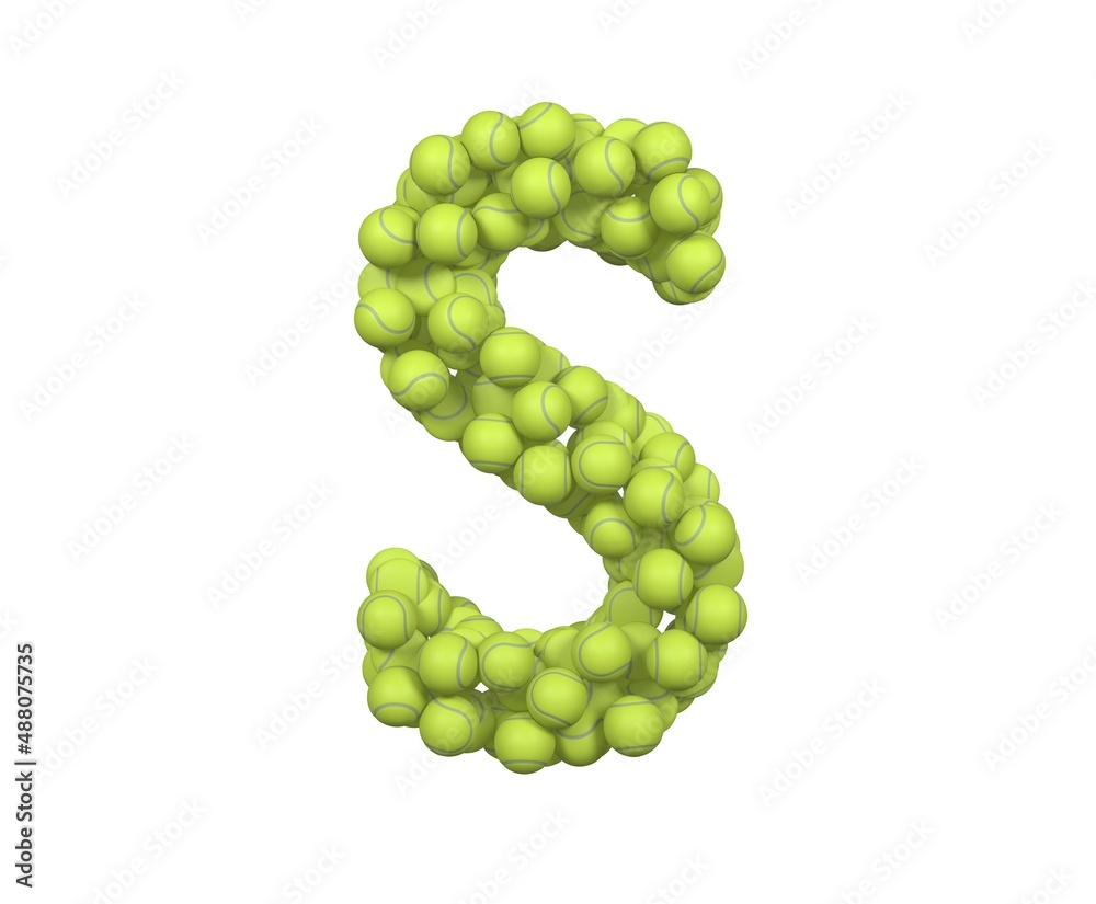 Tennis Ball Themed Font Letter S
