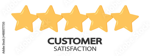 Concept of feedback, testimonials messages and notifications. Rating on customer service illustration. Five big stars with reviewer. Flat vector