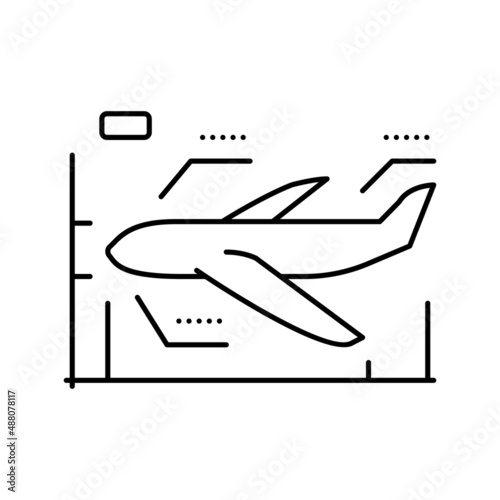 airplane modeling line icon vector illustration sign