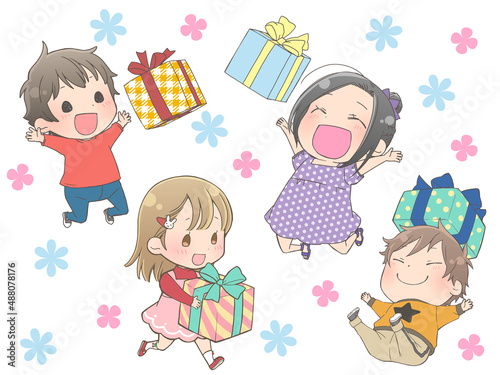 プレゼントをもらった子供たち