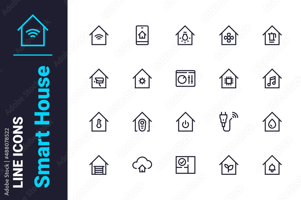 Smart house icons set Smart house icons set