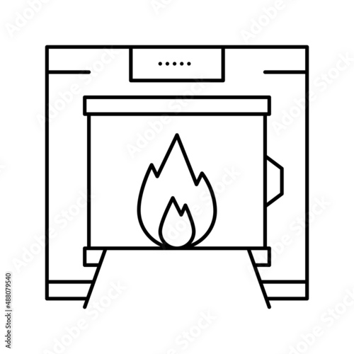 crematorium equipment line icon vector isolated illustration