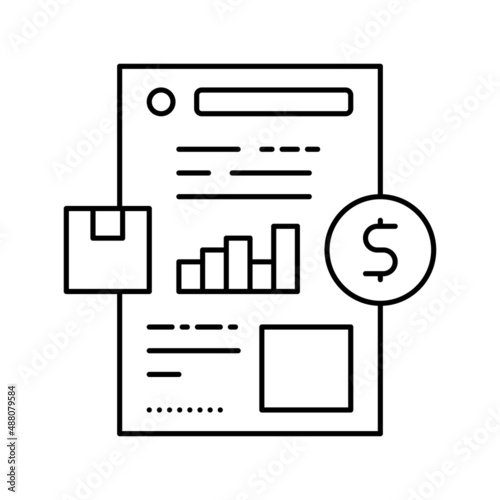 report market research line icon vector illustration