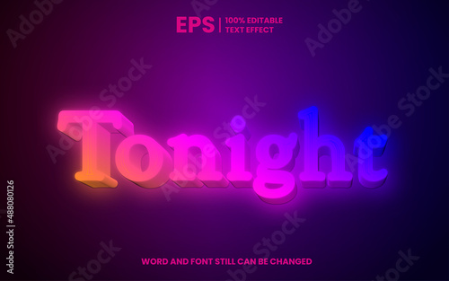 Tonight Neon editable text effect