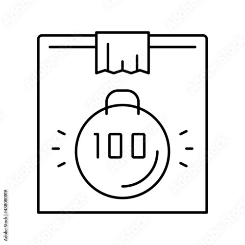 box weight line icon vector illustration