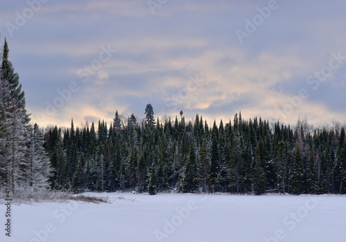 Minnesota Winter and Sunset Lake