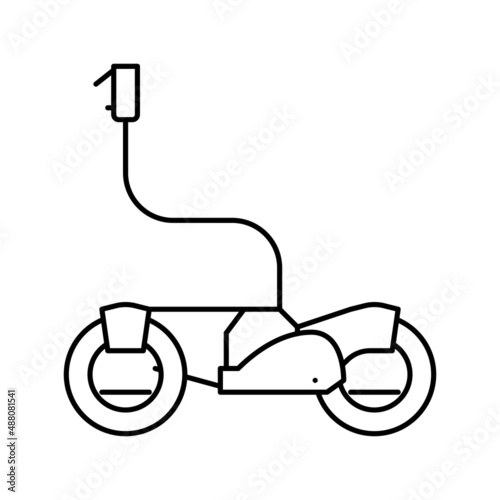 motorized vehicle transport line icon vector illustration