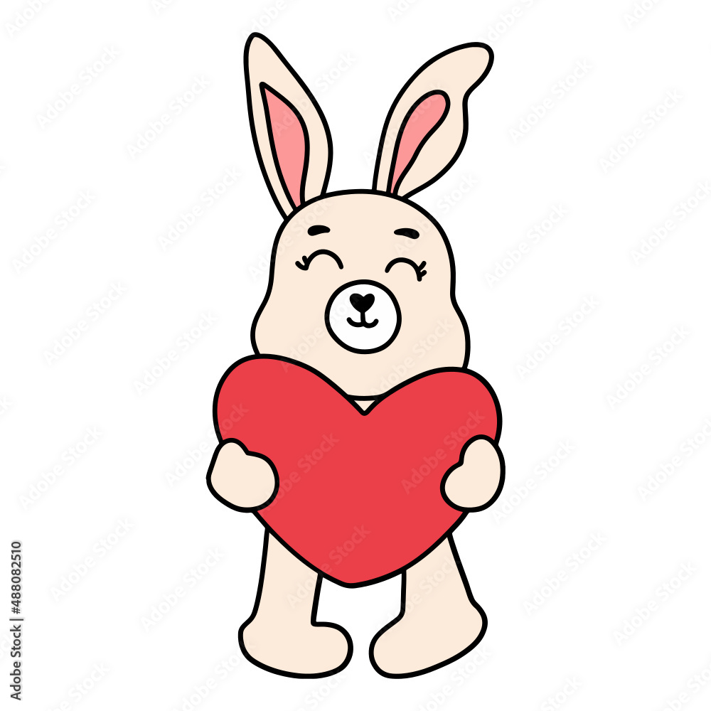 Bunny Rabbit in love with heart flat design-SVG illustration for web, wedsite, application, presentation, Graphics design, branding, etc. Bunny Rabbit in love with heart flat design-SVG illustration for web, wedsite, application, presentation, Graphics design, branding, etc.