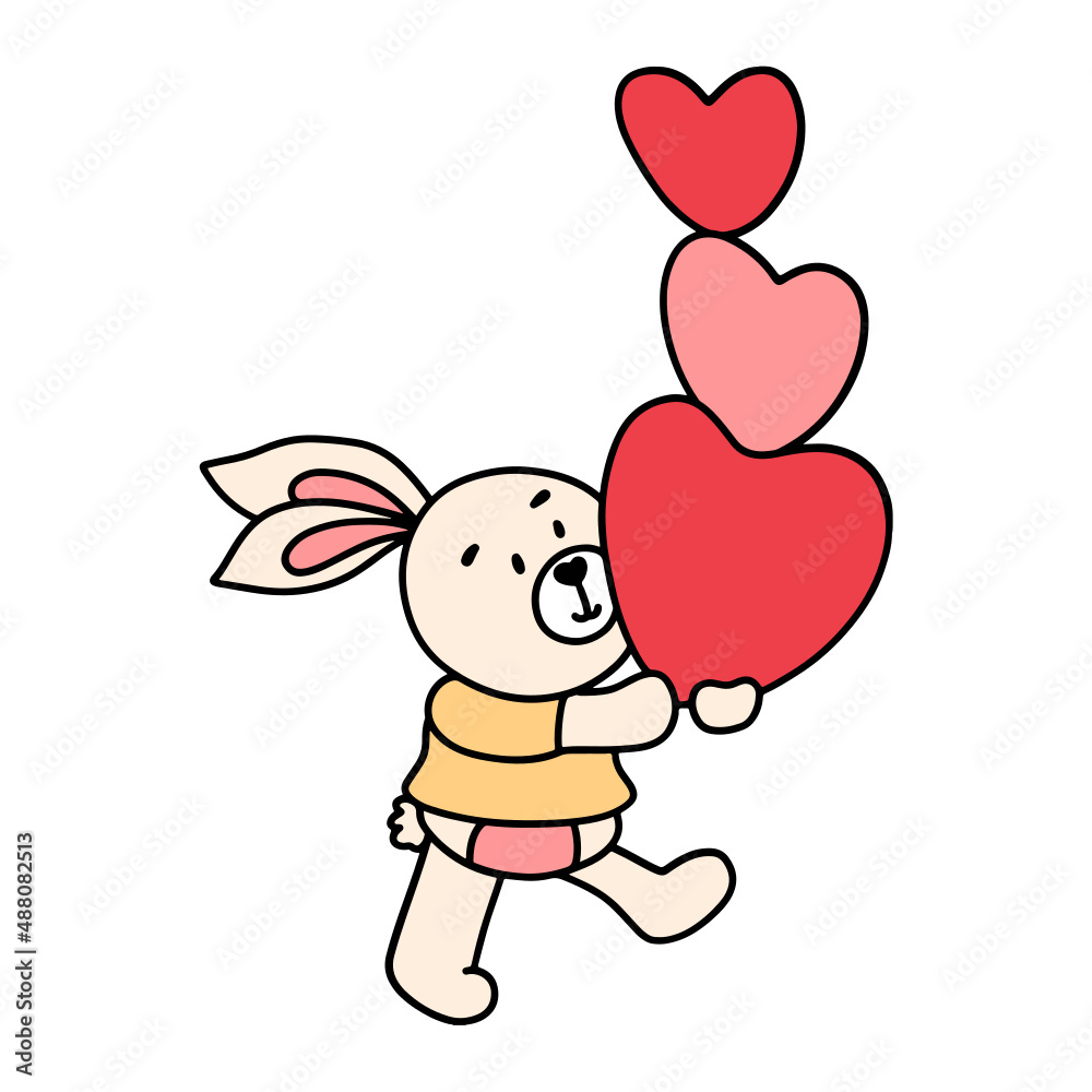 Bunny Rabbit in love with heart flat design-SVG illustration for web, wedsite, application, presentation, Graphics design, branding, etc. Bunny Rabbit in love with heart flat design-SVG illustration for web, wedsite, application, presentation, Graphics design, branding, etc.