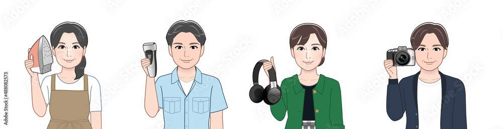 一般の人4人 一般の人4人