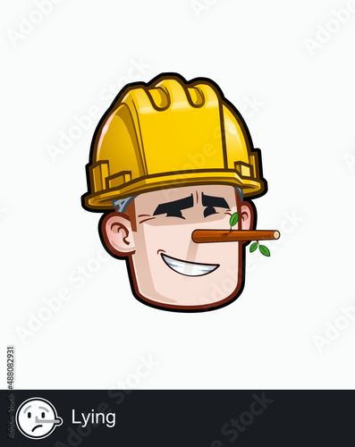 Construction Worker - Expressions - Skeptical - Lying