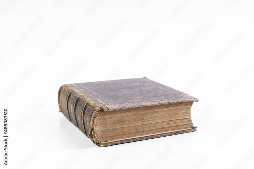 Worn leather book Cover isolated on white Worn leather book Cover isolated on white