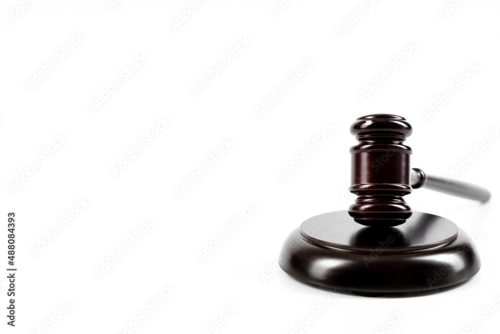 Judge's gavel on light background. Law concept. .With space to copy your text Judge's gavel on light background. Law concept. .With space to copy your text