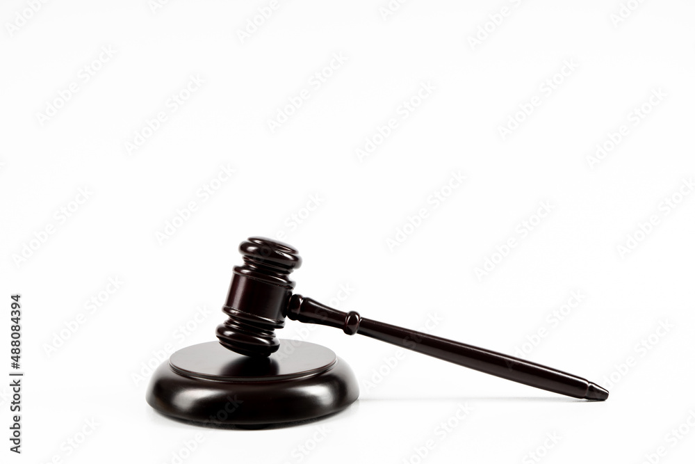Judge's gavel on light background. Law concept. .With space to copy your text Judge's gavel on light background. Law concept. .With space to copy your text