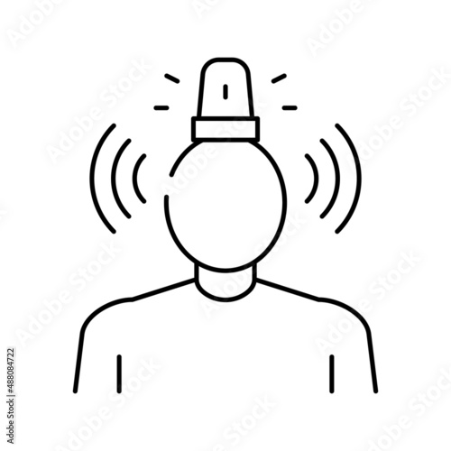 stress psychological problems line icon vector illustration