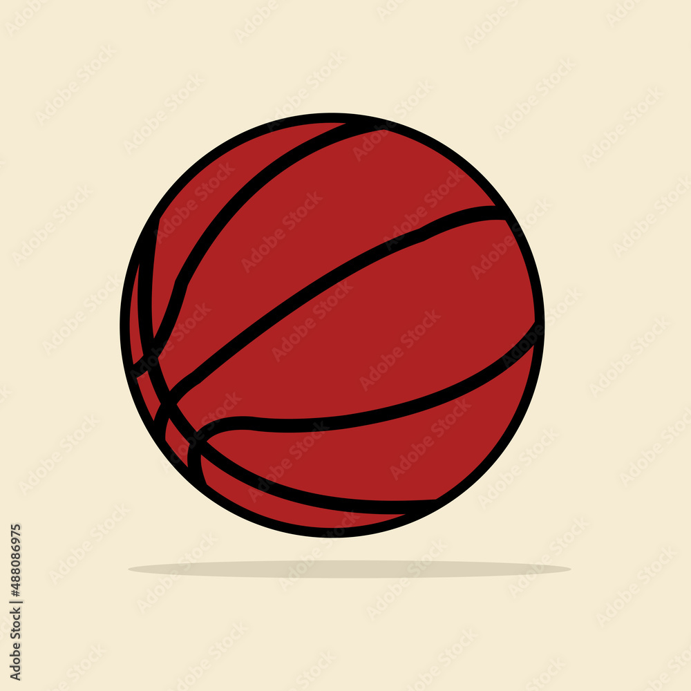 brown basketball isolate on yellow background