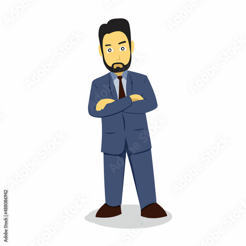 this man is a big boss in a company, a firm character