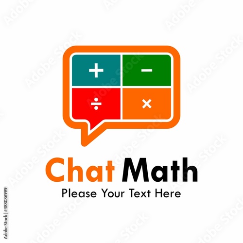 Chat math logo template illustration