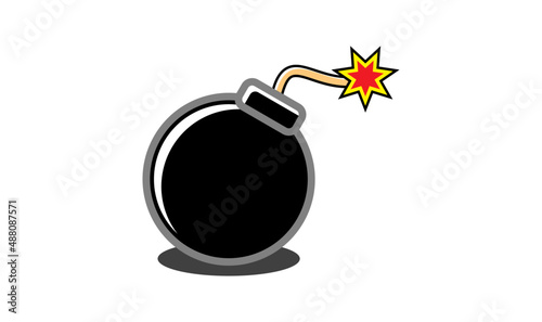 cartoon bomb, doodle icon, bomb, vector illustration