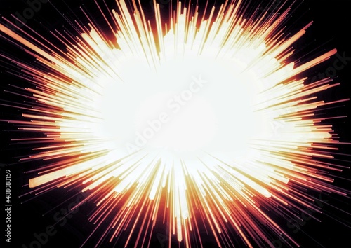 爆発する抽象的な太陽のイラスト