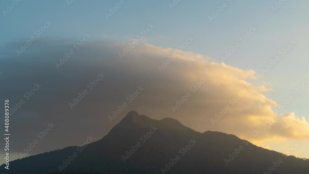 Sunset Sky Time-Lapse Video Over Mountain. Sunset Sky Time-Lapse Video Over Mountain.