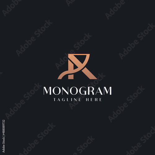 Initial RA AR R A Monogram Logo Template. Initial Based Letter Icon Logo