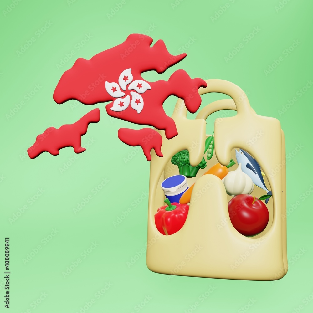 Naklejka premium 3d rendering of the need and consumption of nutrients for a healthy lungs in Hongkong