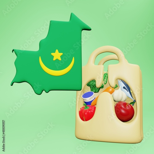 3d rendering of the need and consumption of nutrients for a healthy lungs in Mauritania