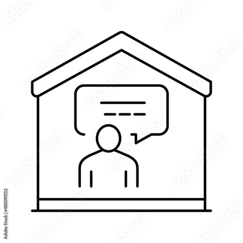 talking and communication line icon vector illustration