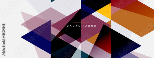 Color triangles composition, geometric abstract background. Techno or business concept, pattern for wallpaper, banner, background, landing page