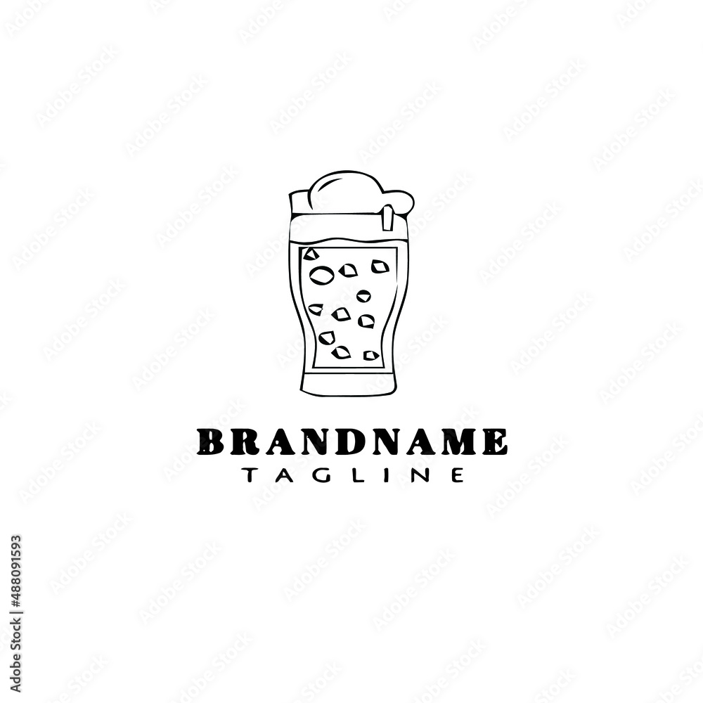beer glasses cartoon logo icon design template black vector cute beer glasses cartoon logo icon design template black vector cute