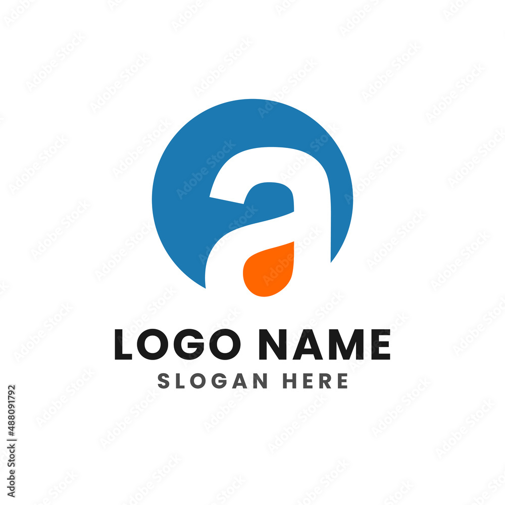Letter A Abstract Modern simple logo design