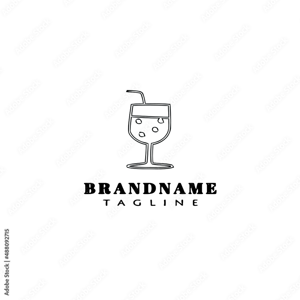 fresh drinks cartoon logo template icon design black isolated vector cute fresh drinks cartoon logo template icon design black isolated vector cute