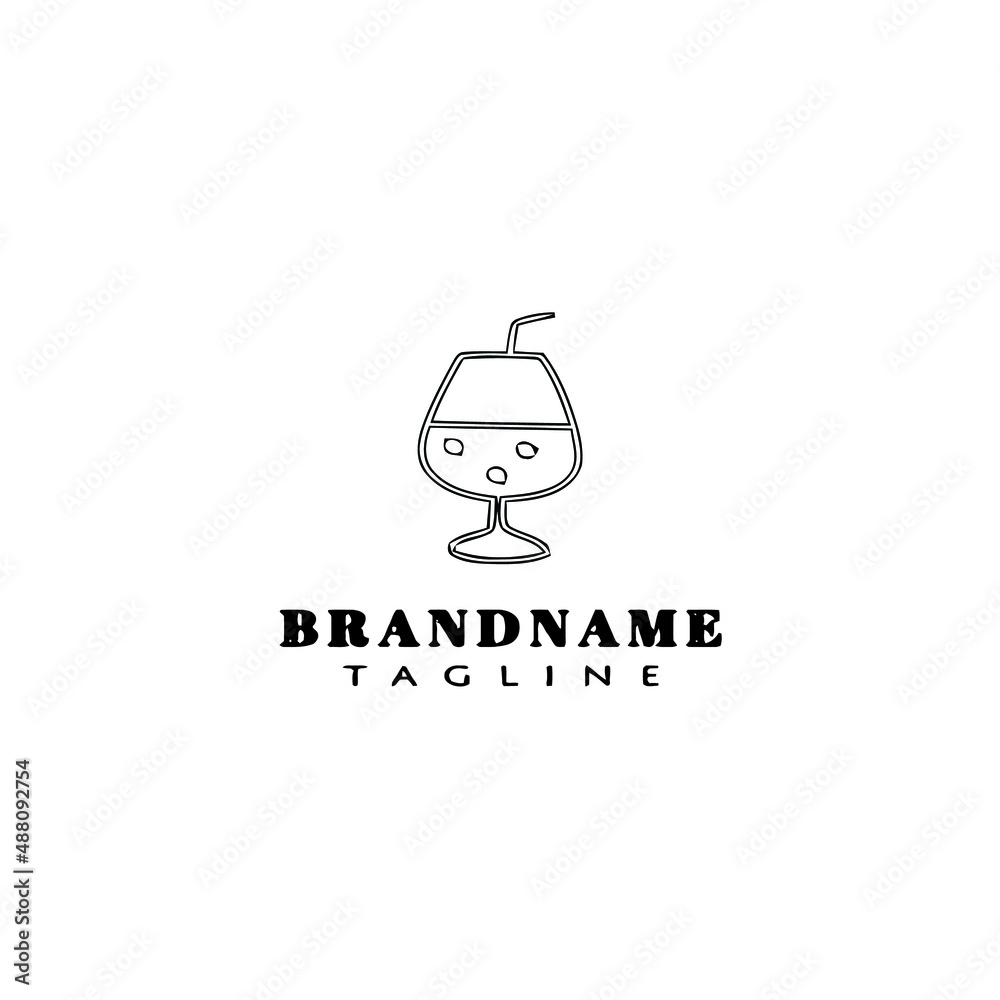 fresh drinks logo template icon design black isolated vector illustration