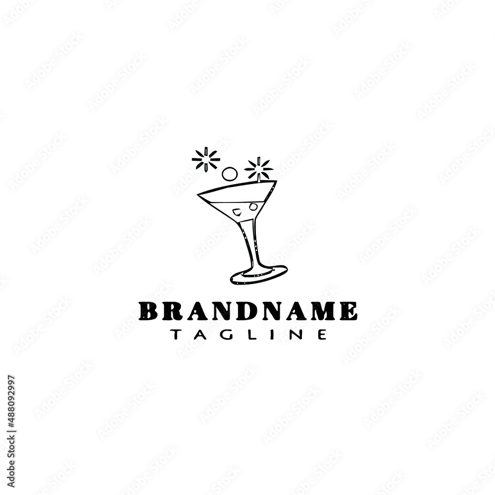 fresh drinks logo template icon design black isolated vector illustration