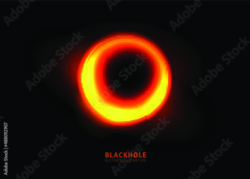 Vector illustration of solar Eclipse. Blackhole. space concept.