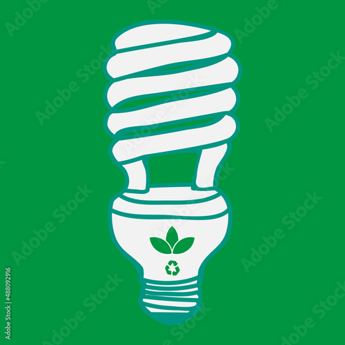 Energy saving light bulb. Compact fluorescent lamp.