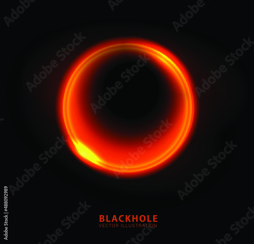 Vector illustration of solar Eclipse. Blackhole. space concept.