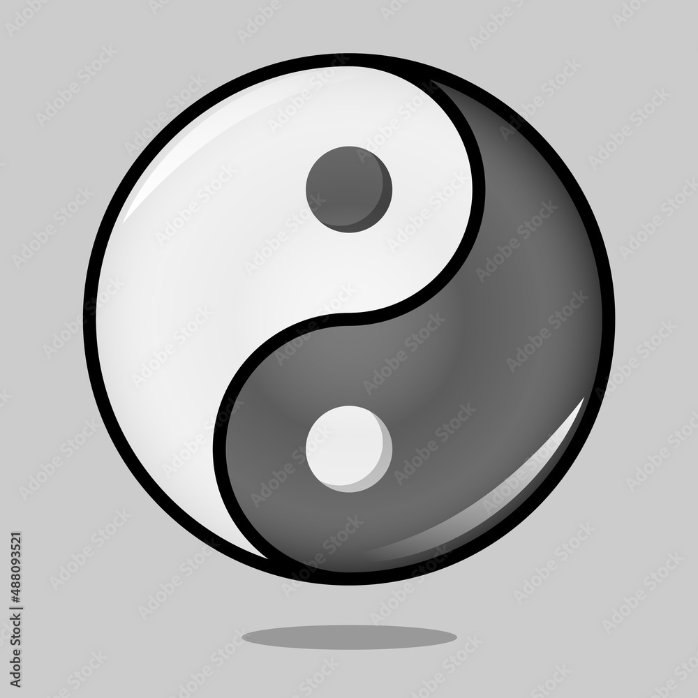 Yin Yang chinese symbol vector icon isolated on white. Yin Yang chinese symbol vector icon isolated on white.