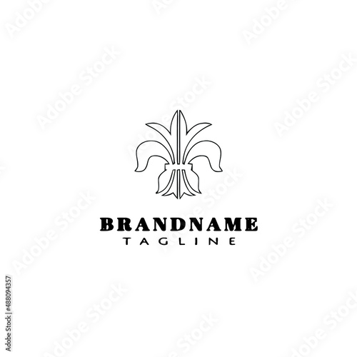 fleur de lys symbol element logo cartoon icon design template black isolated vector illustration