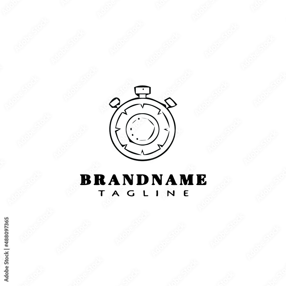 timer logo cartoon icon design template black isolated illustration