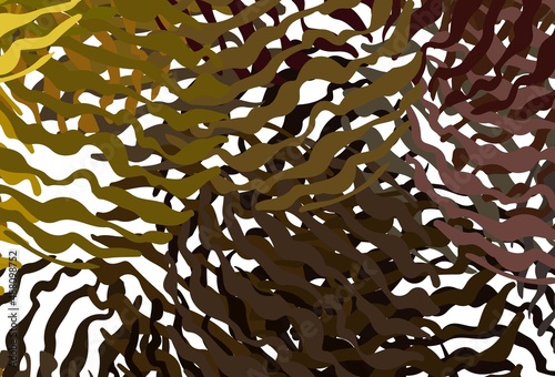 Dark Green, Yellow vector template with curved lines.