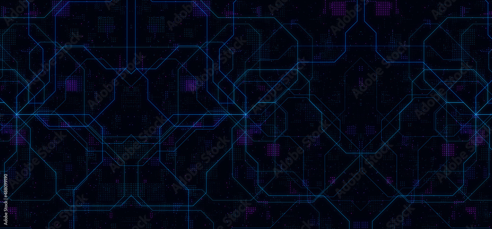 Abstract technology circuit board. Abstract digital background with technology circuit board texture. Electronic motherboard illustration.	
