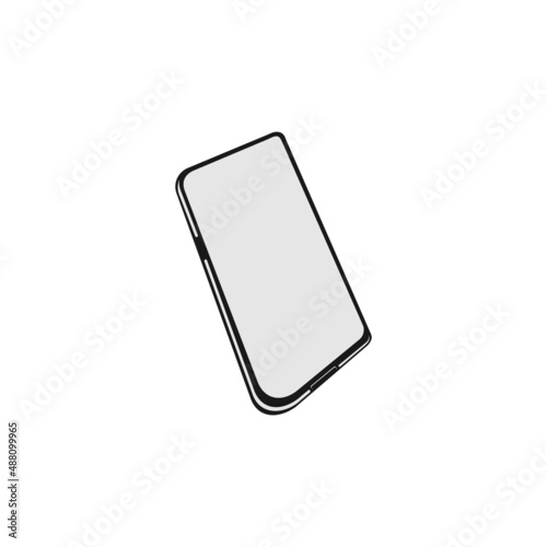 Realistic smartphone mockup. Mobile phone frame with blank look isolated template, different viewpoint phone. Mobile device concept vector